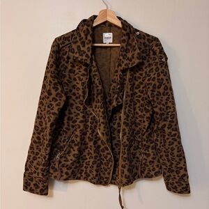 Kensie Leopard Moto Jacket